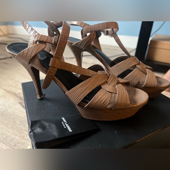 Saint Laurent T-Strap Platform Sandals - Picture 2 of 15